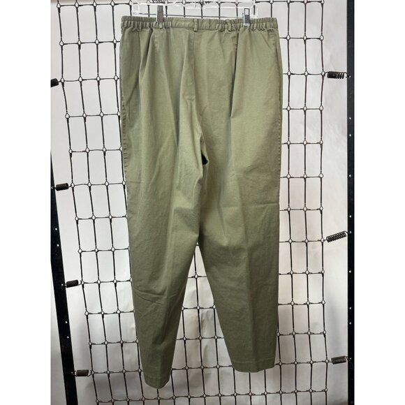 Rafaella Woman Olive Green Cotton/Spandex Pants 20W Elastic Waist - Picture 2 of 16